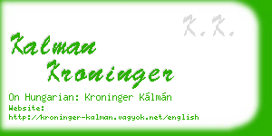 kalman kroninger business card