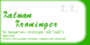 kalman kroninger business card